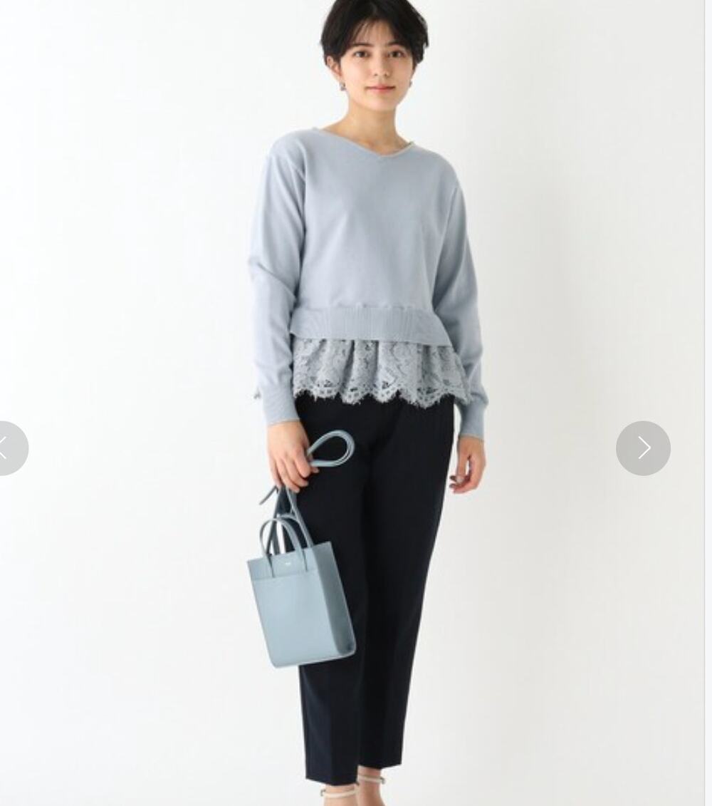 Index Peplum Lace Ruffle Layered Sweater Sweatshirt Pullover Top M Medium